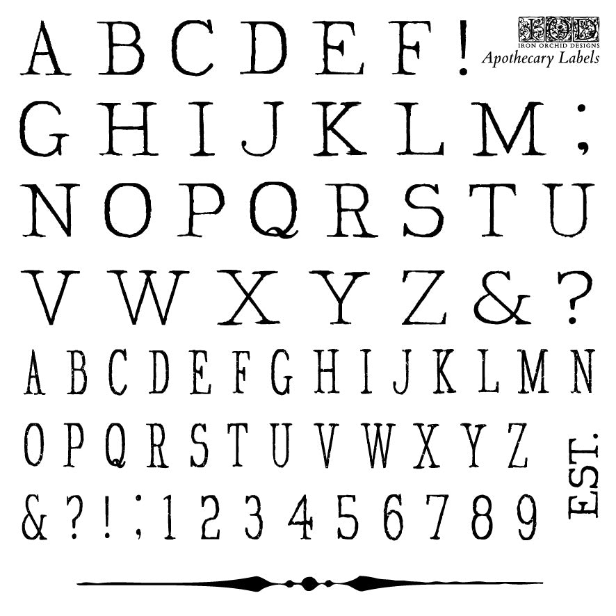 Stamp - Apothecary Labels 6x6