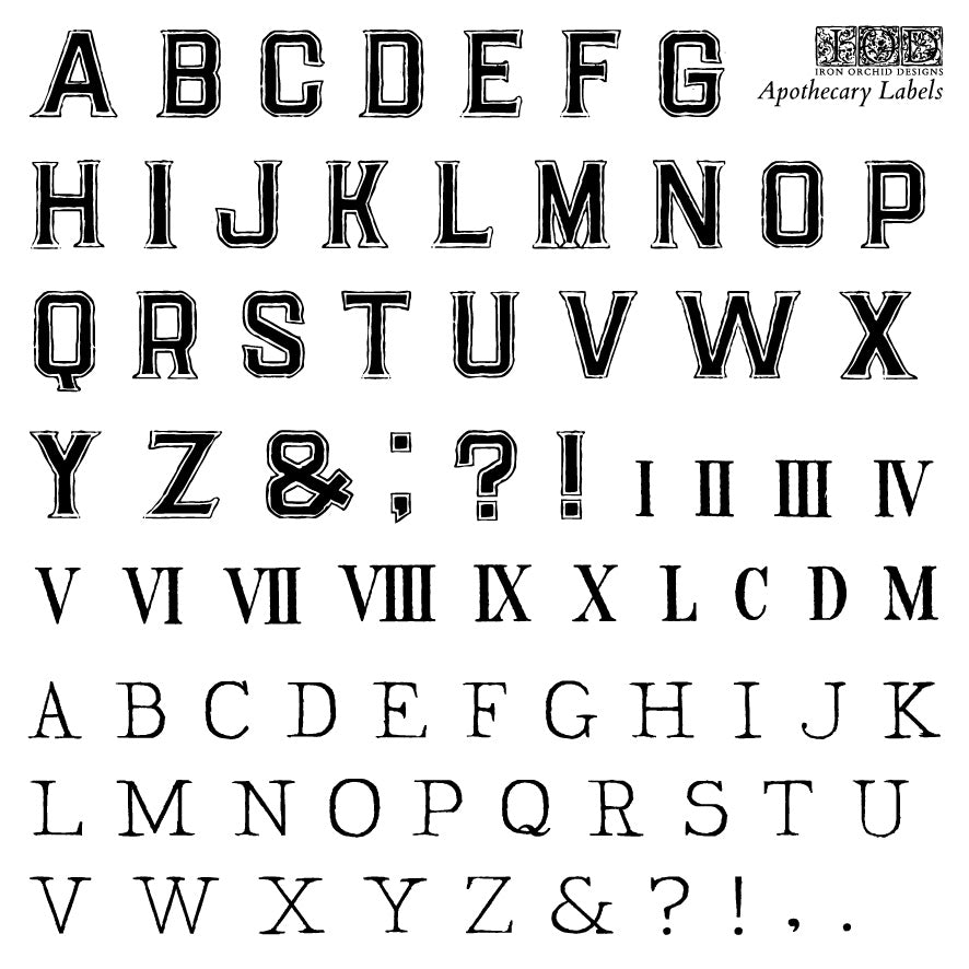 Stamp - Apothecary Labels 6x6