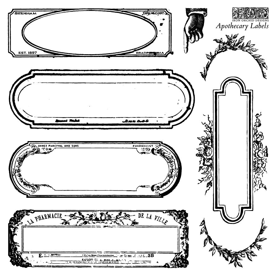 Stamp - Apothecary Labels 6x6