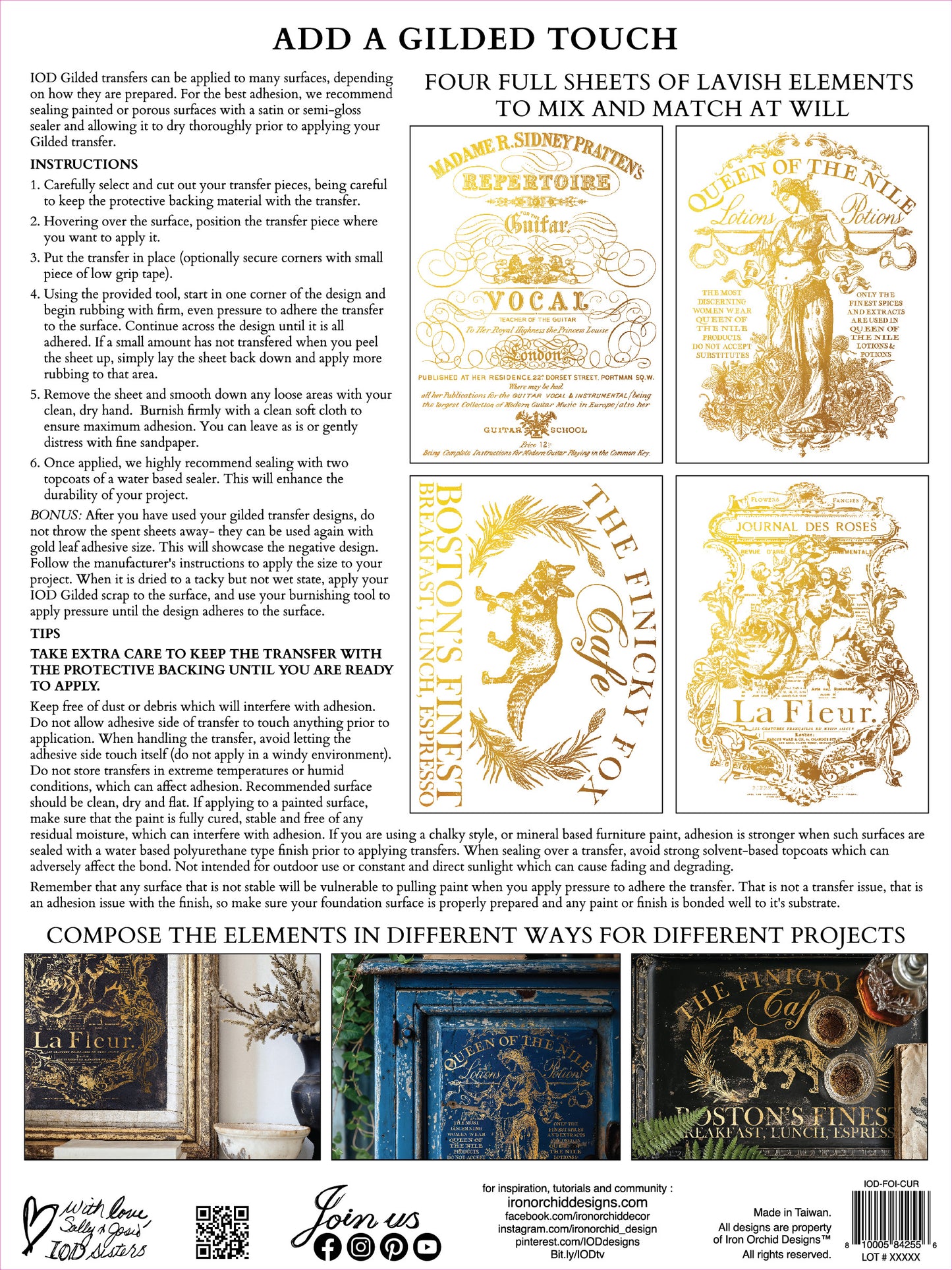 Gilded Transfers - Curated Signage 12x16