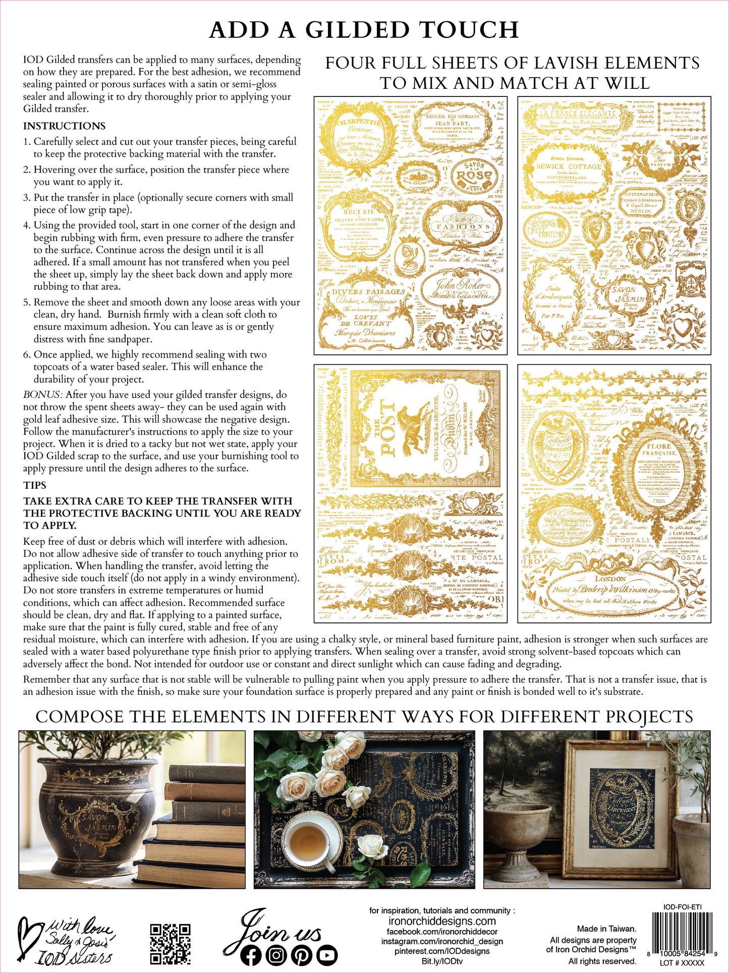 Gilded Transfers - Etiquettes 12x16
