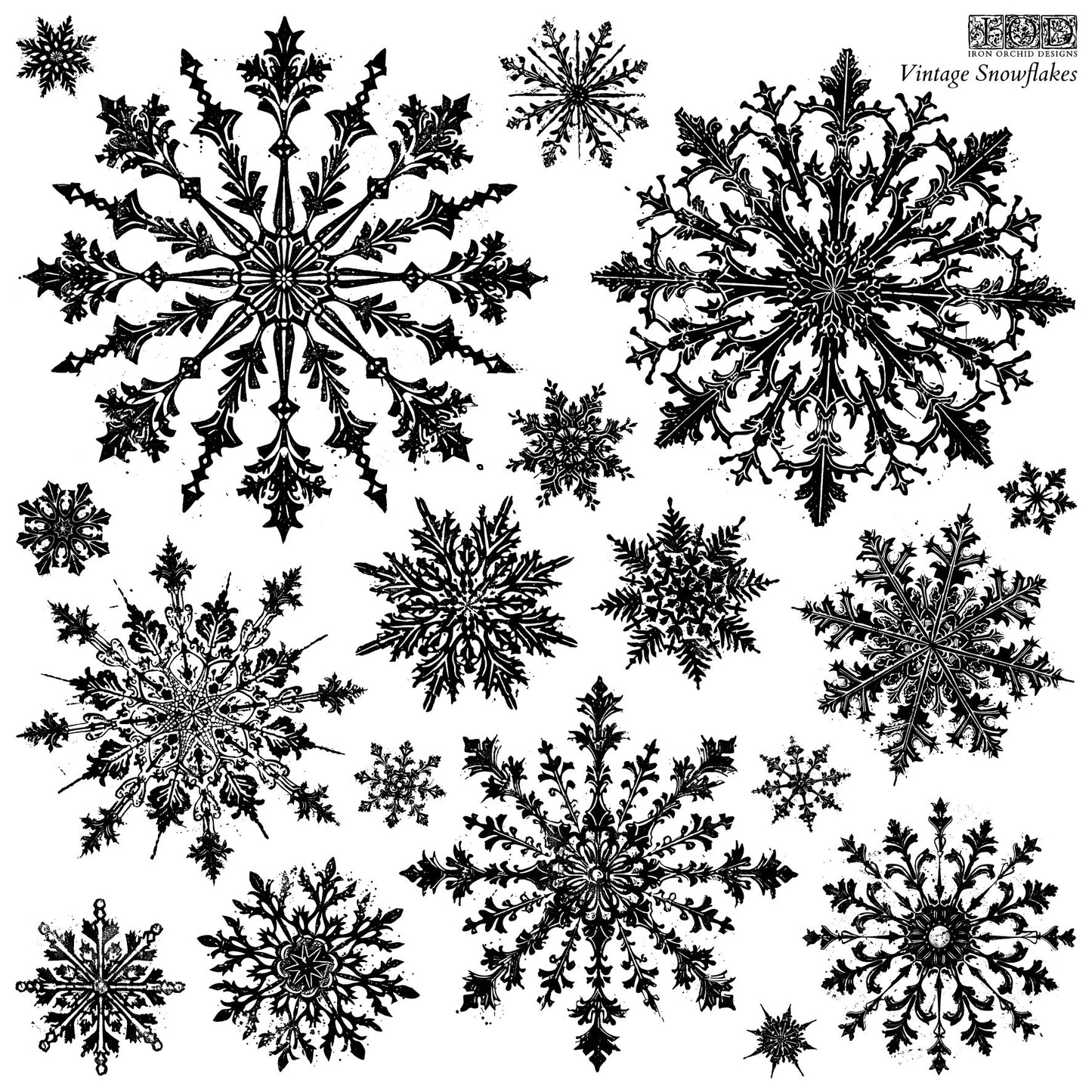 Stamp - Vintage Snowflakes 12x12