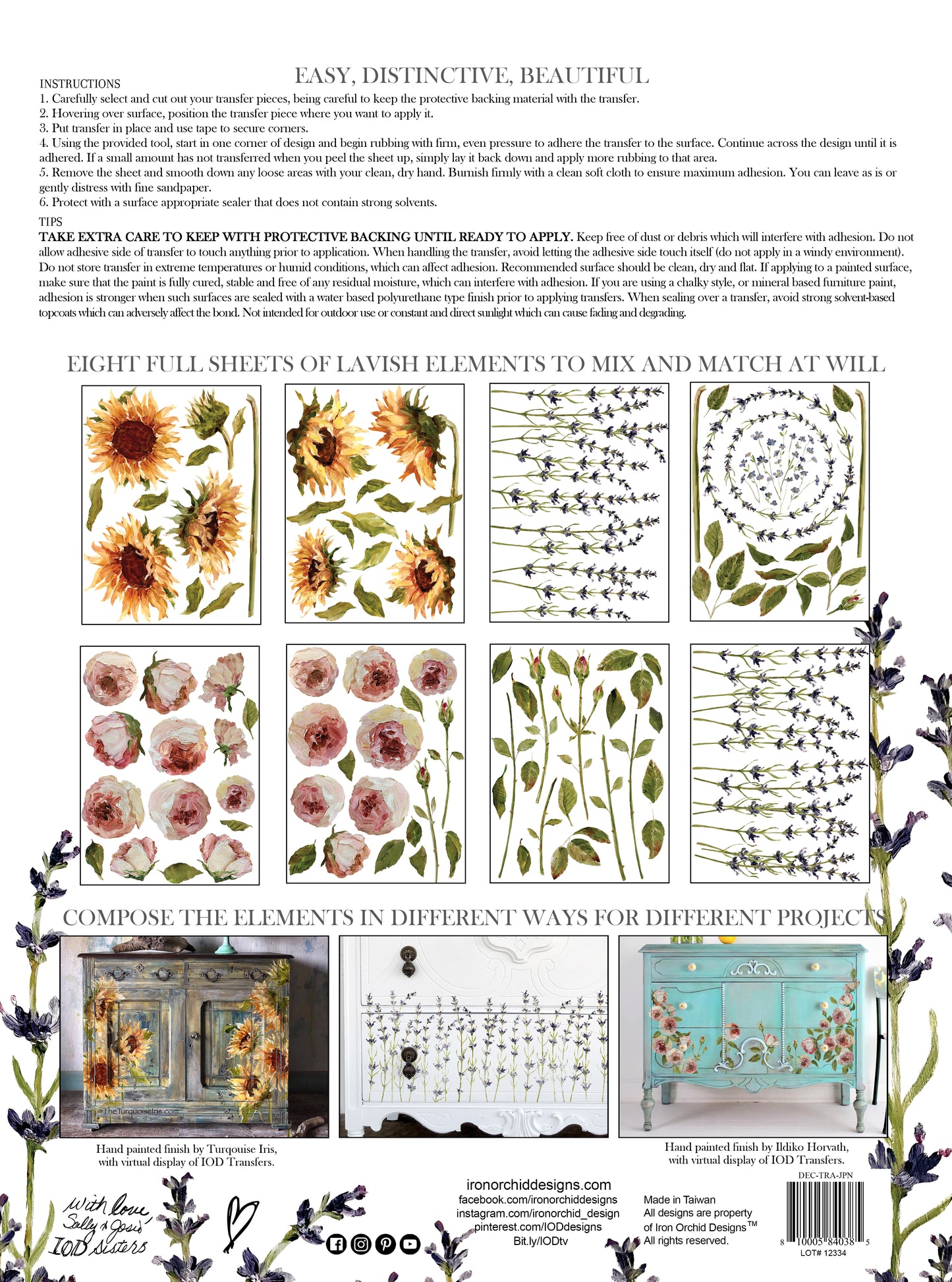Transfer - Painterly Florals 12x16 Pad