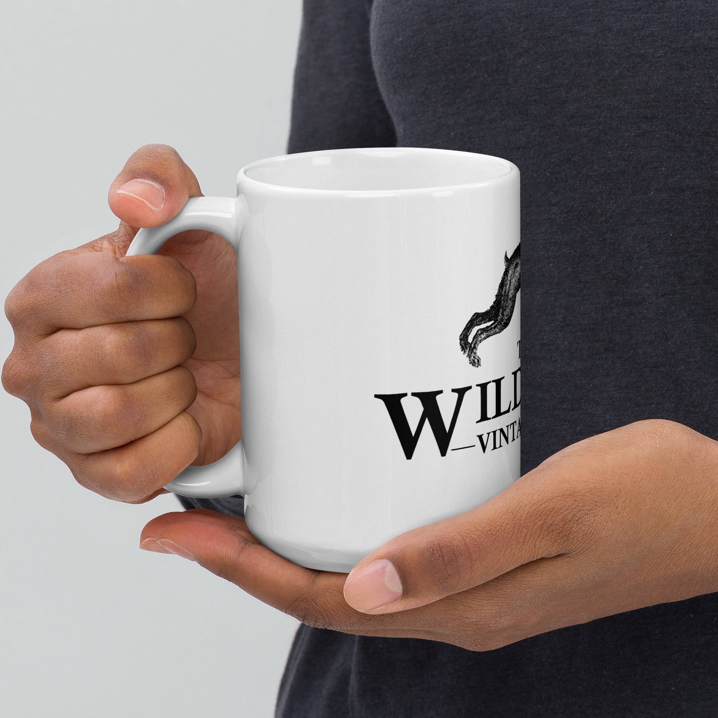 White glossy mug