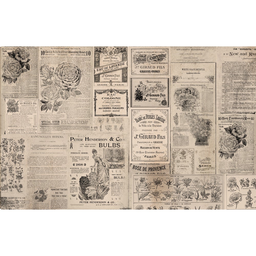 DECOUPAGE DECOR TISSUE PAPER – NEWSPRINT – 1 SHEET, 19″X30″ – The Wild Hare  Vintage