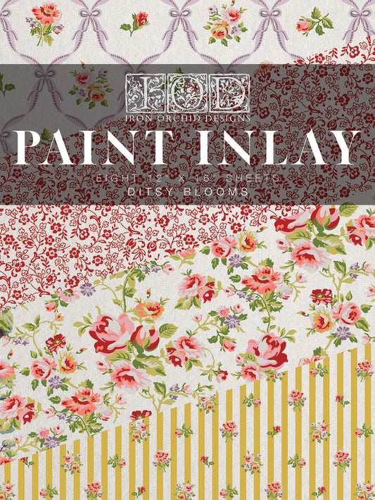 IOD Paint Inlay - Ditsy Blooms 12x16